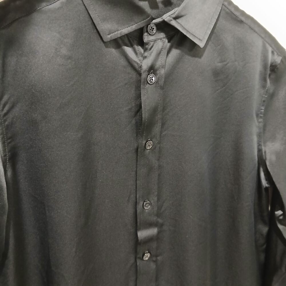 Lilysilk Shirt Womens 2 Black Mulberry Silk Tailored Button Front Blouse NWT - Picture 8 of 16